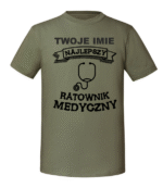 Męska koszulka  z nadrukiem – Najlepszy Ratownik Medyczny + Imię - obrazek 4