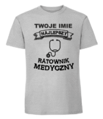 Męska koszulka  z nadrukiem – Najlepszy Ratownik Medyczny + Imię - obrazek 3