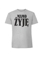 Męska koszulka  z nadrukiem – Mamo żyję