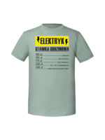 Męska koszulka  z nadrukiem – Elektryk stawka godzinowa - obrazek 3
