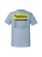 Męska koszulka  z nadrukiem – Elektryk stawka godzinowa - obrazek 5