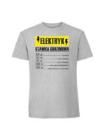 Męska koszulka  z nadrukiem – Elektryk stawka godzinowa - obrazek 4