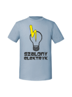 Męska koszulka  z nadrukiem – szalony elektryk v2 - obrazek 4