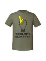 Męska koszulka  z nadrukiem – szalony elektryk v2 - obrazek 2