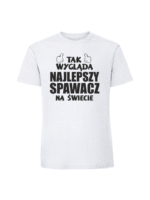 Męska koszulka  z nadrukiem – NAJLEPSZY SPAWACZ v3 - obrazek 3