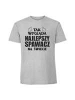 Męska koszulka  z nadrukiem – NAJLEPSZY SPAWACZ v3 - obrazek 5