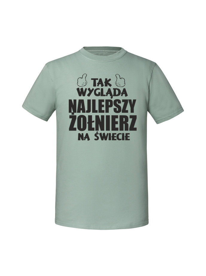 PR00077_mietowa.png Męska koszulka z nadrukiem – NAJLEPSZY ŻOŁNIERZ - obrazek 1
