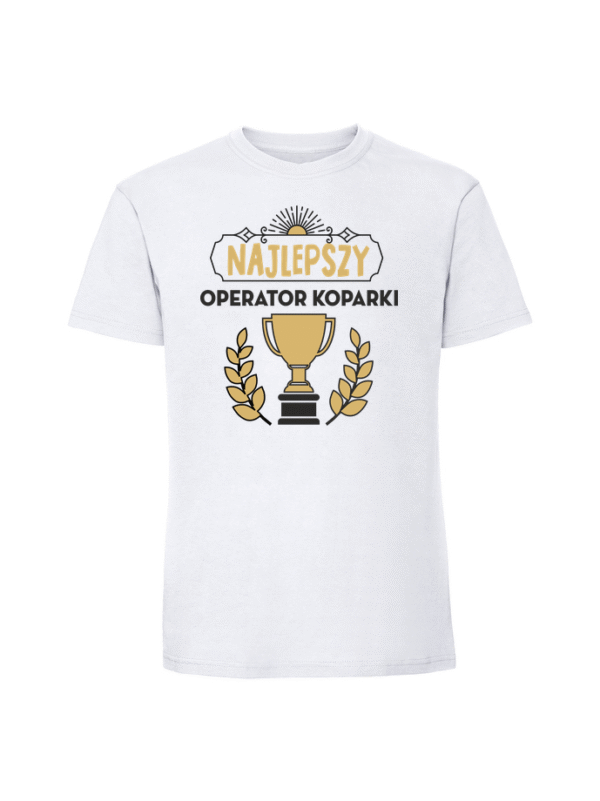 Męska koszulka  z nadrukiem – NAJLEPSZY OPERATOR KOPARKI PUCHAR