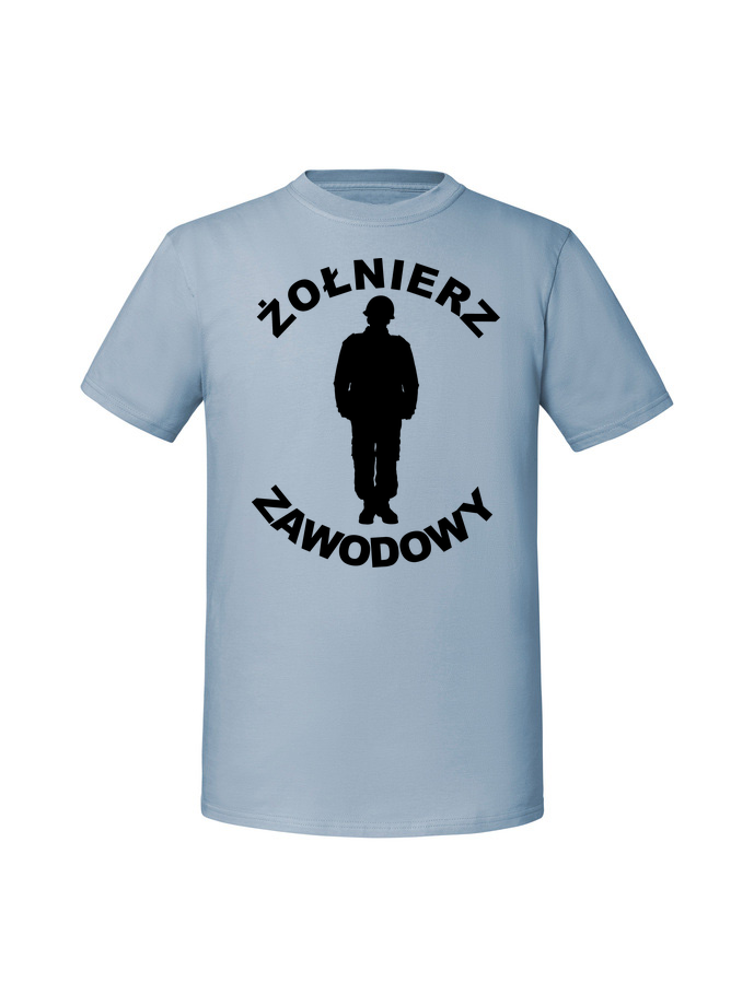 PR00134_mineralny_blekit.png Męska koszulka z nadrukiem – ŻOŁNIERZ ZAWODOWY - obrazek 1