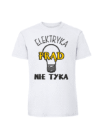 Męska koszulka  z nadrukiem – ELEKTRYKA PRĄD NIE TYKA v4 - obrazek 2
