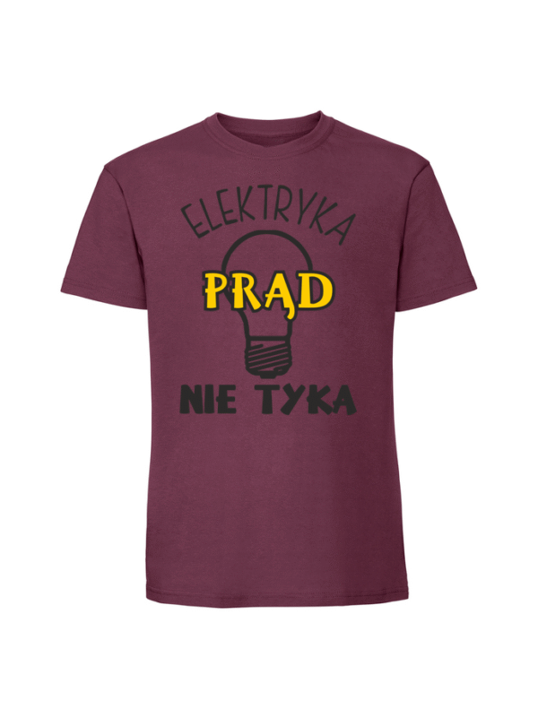 Męska koszulka  z nadrukiem – ELEKTRYKA PRĄD NIE TYKA v4
