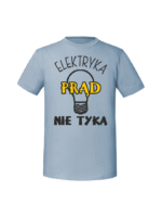 Męska koszulka  z nadrukiem – ELEKTRYKA PRĄD NIE TYKA v4 - obrazek 3