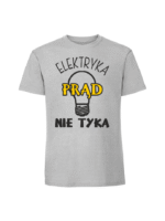 Męska koszulka  z nadrukiem – ELEKTRYKA PRĄD NIE TYKA v4 - obrazek 6