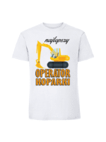 Męska koszulka  z nadrukiem – operator koparki v1 - obrazek 5