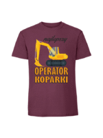 Męska koszulka  z nadrukiem – operator koparki v1 - obrazek 3