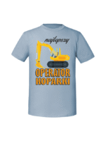 Męska koszulka  z nadrukiem – operator koparki v1 - obrazek 6