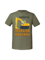 Męska koszulka  z nadrukiem – operator koparki v1 - obrazek 4
