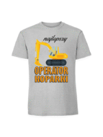 Męska koszulka  z nadrukiem – operator koparki v1 - obrazek 2
