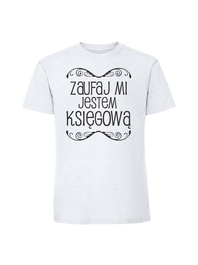 PR00140_biala.png Męska koszulka z nadrukiem – zaufaj mi jestem księgową - obrazek 1