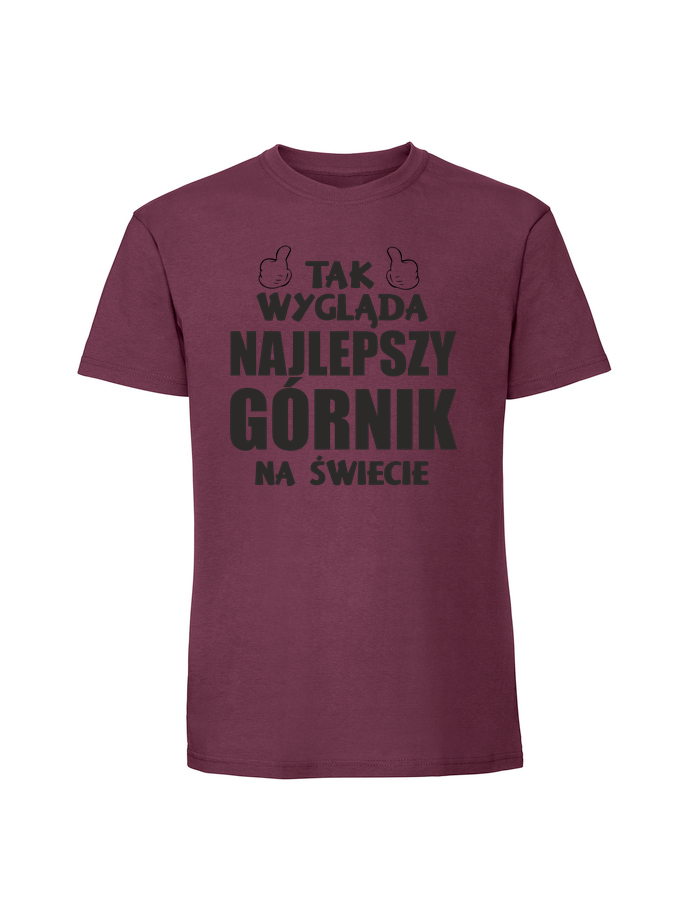 PR00147_burgundowa.png Męska koszulka z nadrukiem – NAJLEPSZY GÓRNIK v2 - obrazek 1
