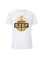 Męska koszulka  z nadrukiem – NAJLEPSZY SZEF ZŁOTY - obrazek 6