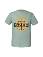 Męska koszulka  z nadrukiem – NAJLEPSZY SZEF ZŁOTY - obrazek 7
