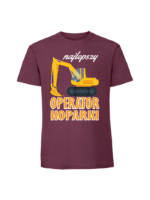 Męska koszulka  z nadrukiem – operator koparki v2 - obrazek 5