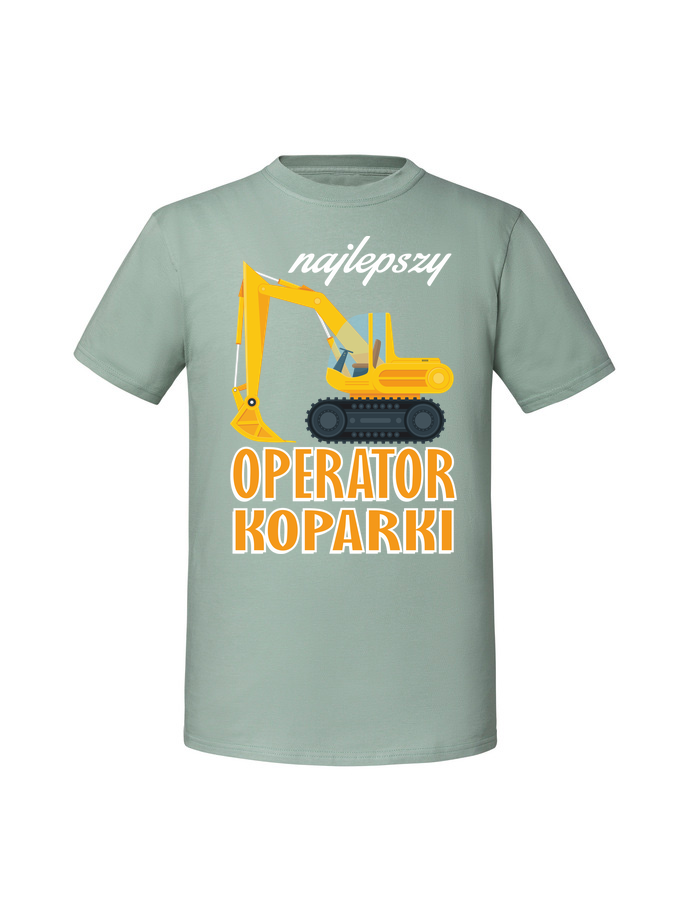PR00149_mietowa.png Męska koszulka z nadrukiem – operator koparki v2 - obrazek 1