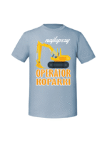 Męska koszulka  z nadrukiem – operator koparki v2 - obrazek 3
