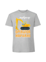 Męska koszulka  z nadrukiem – operator koparki v2 - obrazek 4