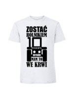 Męska koszulka  z nadrukiem – Zostać rolnikiem to nie był wybór - obrazek 2