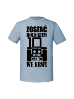 Męska koszulka  z nadrukiem – Zostać rolnikiem to nie był wybór - obrazek 3