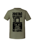 Męska koszulka  z nadrukiem – Zostać rolnikiem to nie był wybór - obrazek 5