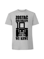 Męska koszulka  z nadrukiem – Zostać rolnikiem to nie był wybór - obrazek 4