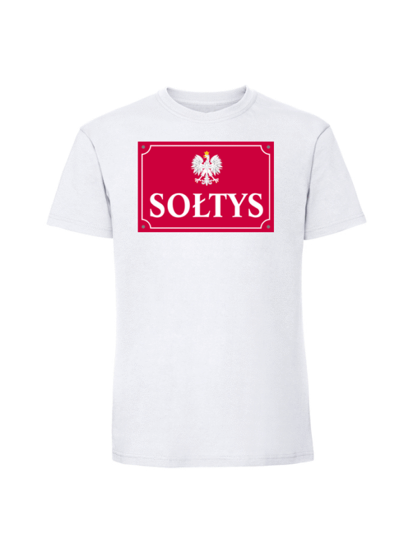 Męska koszulka  z nadrukiem – sołtys tabliczka