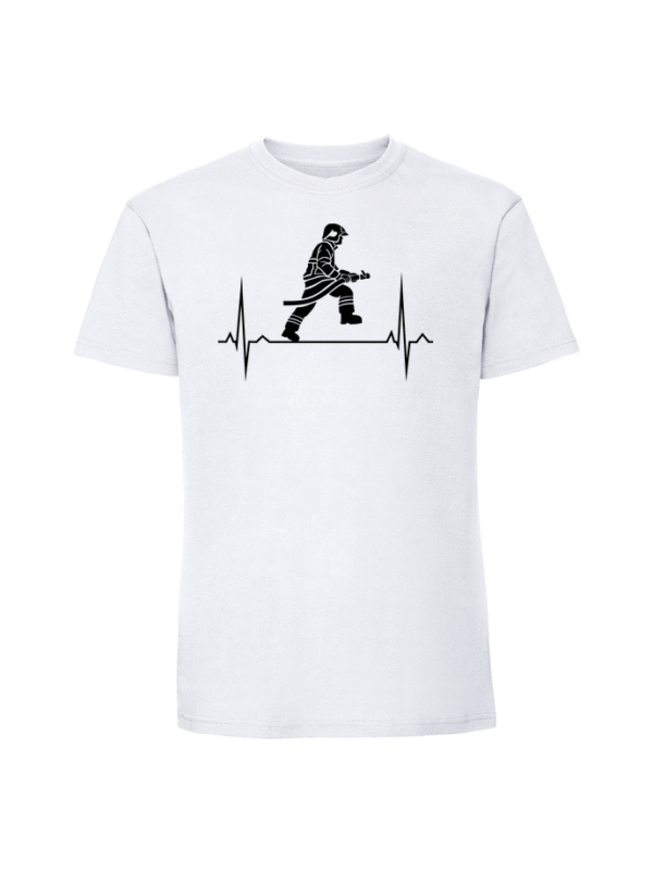 Męska koszulka  z nadrukiem – LINIA ŻYCIA STRAŻAK