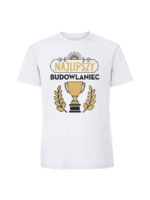 Męska koszulka  z nadrukiem – NAJLEPSZY BUDOWLANIEC PUCHAR - obrazek 3
