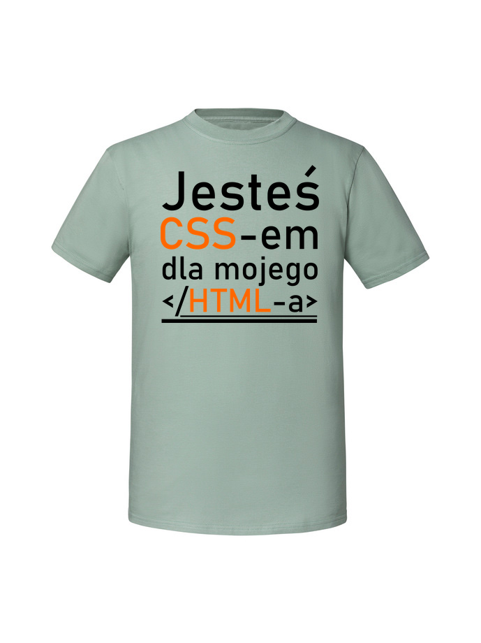 PR00178_mietowa.png Męska koszulka z nadrukiem – Jesteś CSS-em dla mojego html - obrazek 1