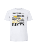 Męska koszulka  z nadrukiem – JAM JEST ELEKTRYK - obrazek 3