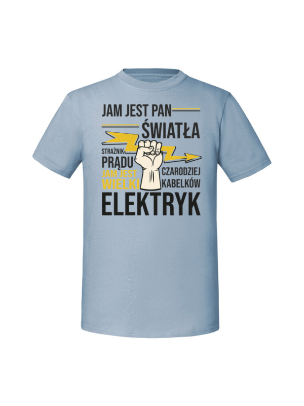 Męska koszulka  z nadrukiem – JAM JEST ELEKTRYK