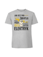 Męska koszulka  z nadrukiem – JAM JEST ELEKTRYK - obrazek 6