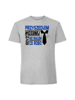 Męska koszulka  z nadrukiem – Przyszedłem wcześniej - obrazek 2