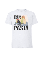Męska koszulka  z nadrukiem – praca w korpo to moja pasja leniwiec - obrazek 6