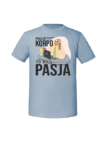 Męska koszulka  z nadrukiem – praca w korpo to moja pasja leniwiec - obrazek 5