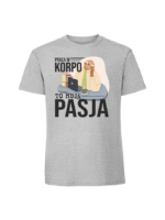 Męska koszulka  z nadrukiem – praca w korpo to moja pasja leniwiec - obrazek 2