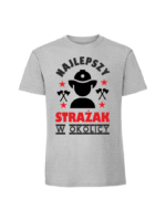 Męska koszulka  z nadrukiem – Najlepszy Strażak w Okolicy - obrazek 3