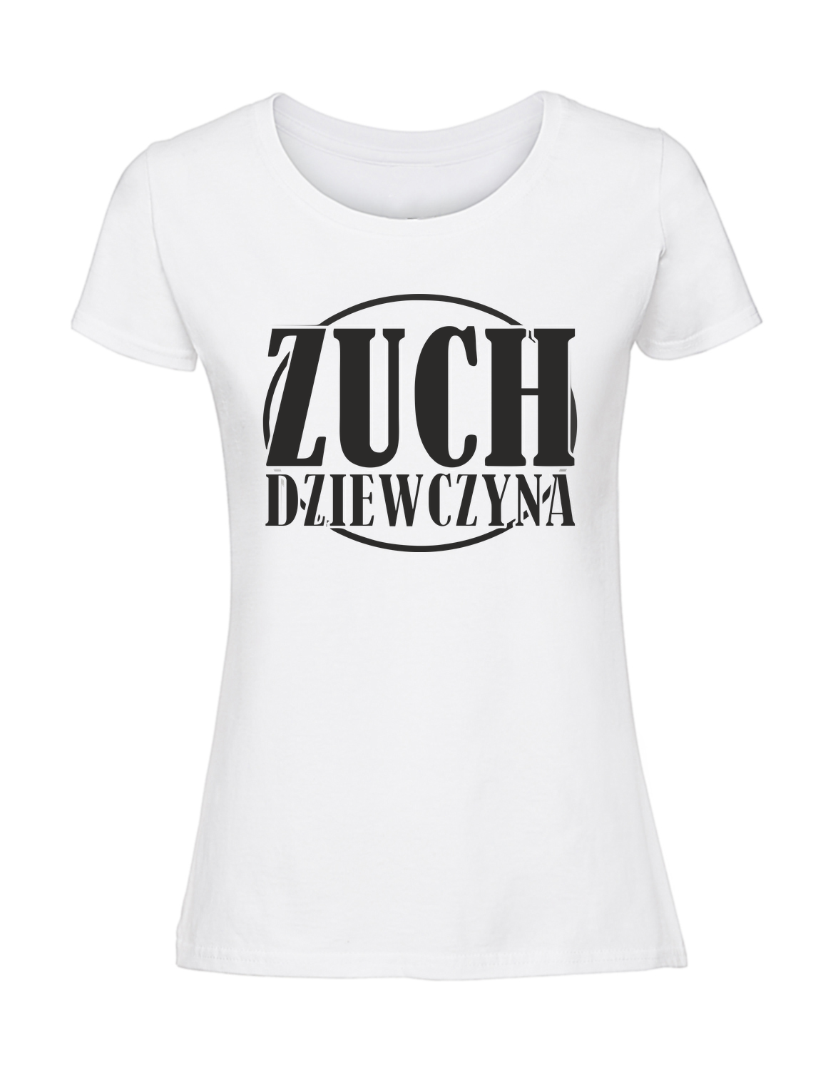 PZ00004_biala.png Damska koszulka z nadrukiem – zuch dziewczyna - obrazek 1