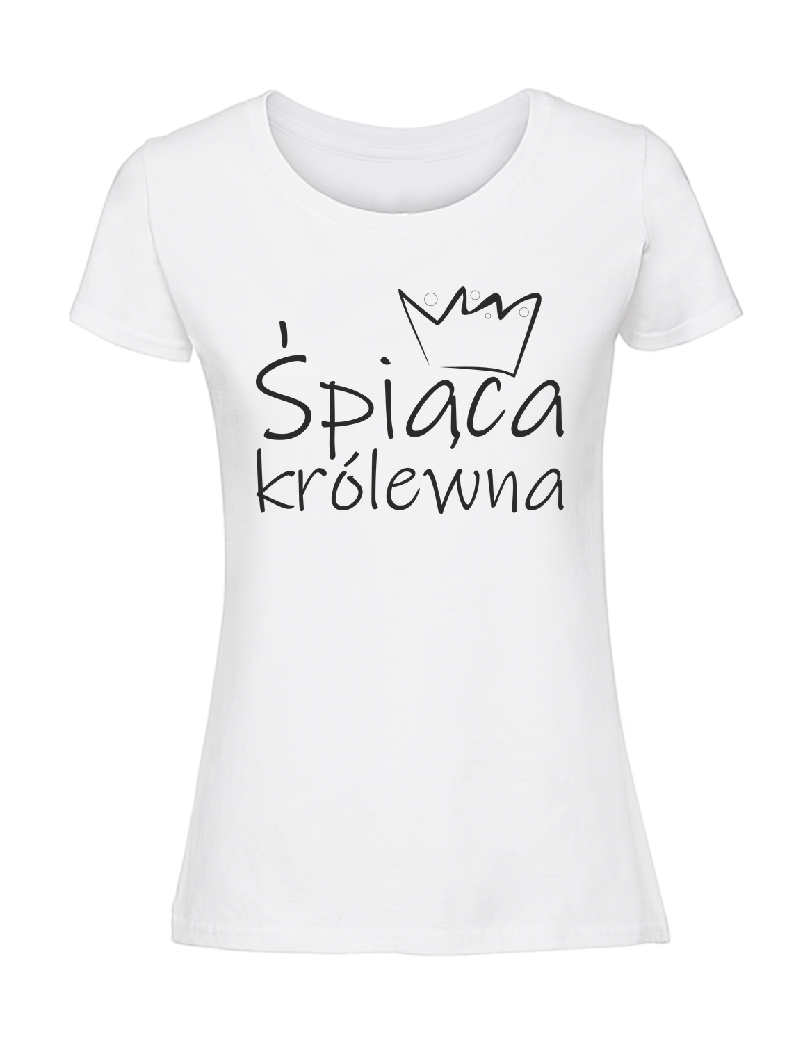PZ00006_biala.png Damska koszulka z nadrukiem – Śpiąca Królewna - obrazek 1
