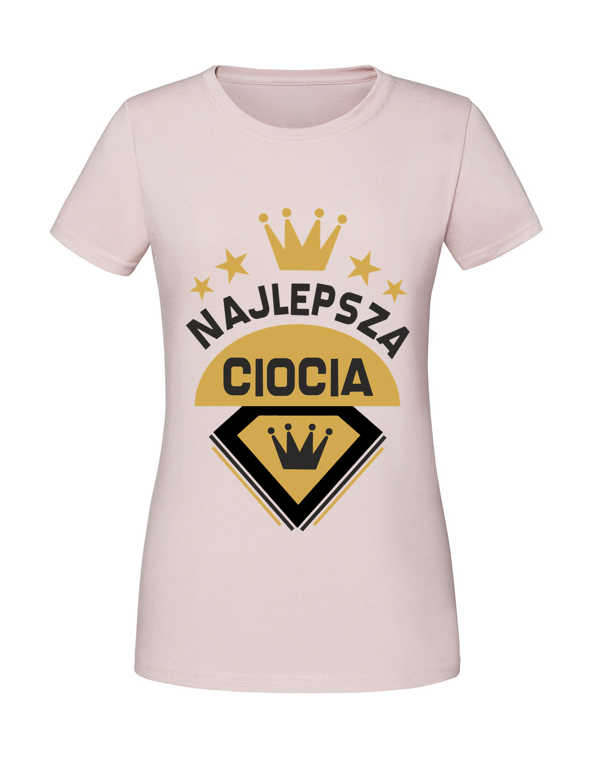PZ00021_pudrowy_roz.png Damska koszulka z nadrukiem – Najlepsza ciocia - obrazek 1