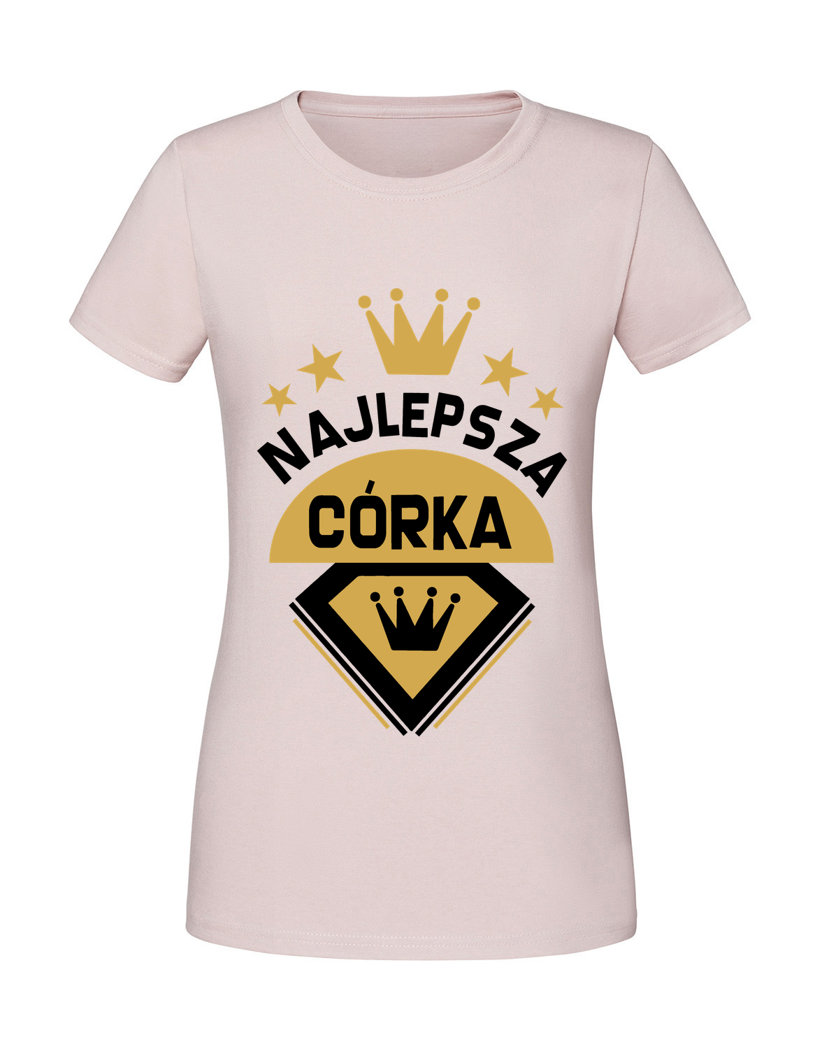 PZ00024_pudrowy_roz.png Damska koszulka z nadrukiem – Najlepsza córka - obrazek 1